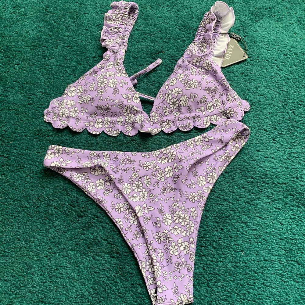 Zaful floral print bikini set NWT